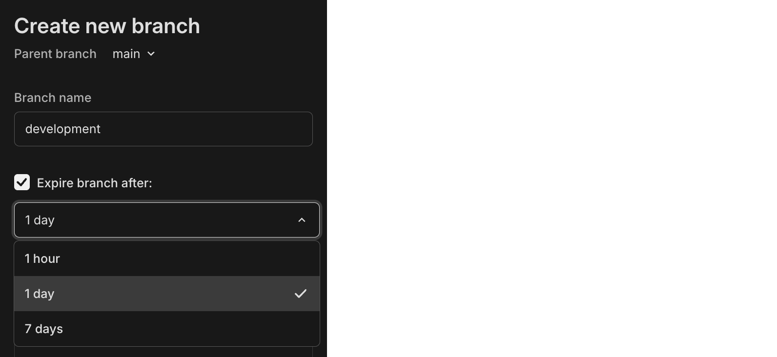 Set branch expiration
